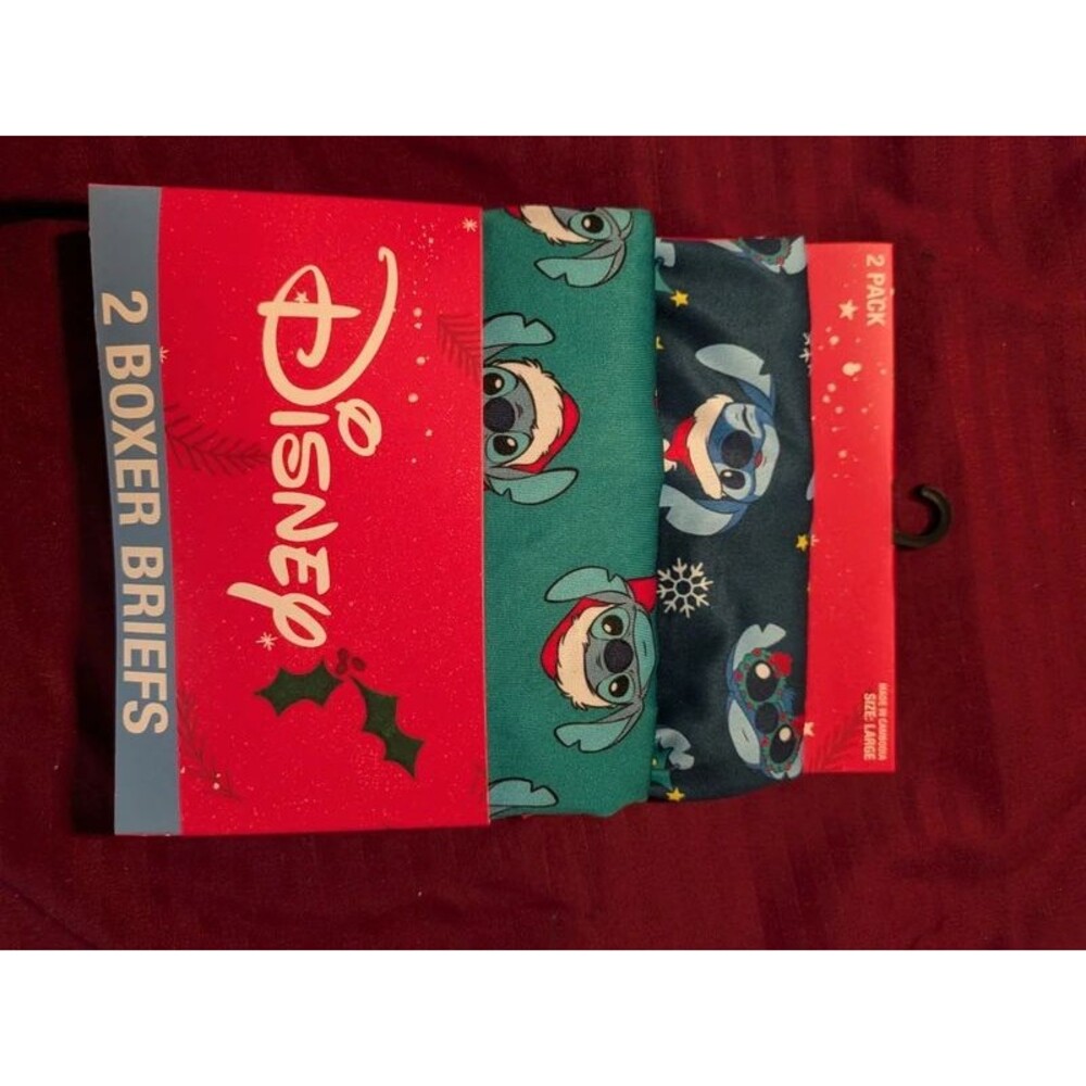 Disney Stitch Holiday Boxer Briefs – 2 Pack – Size Large – NEW
